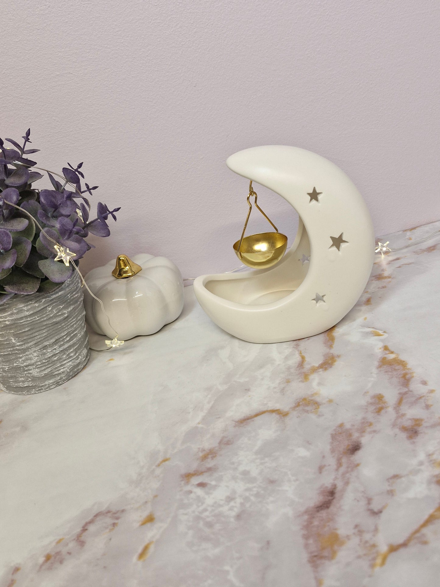 White Moon Crescent Burner